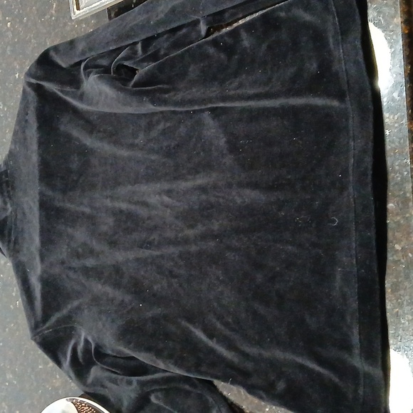 Hanes Black Velvet Zip Front Jacket Size Medium - Picture 4 of 4